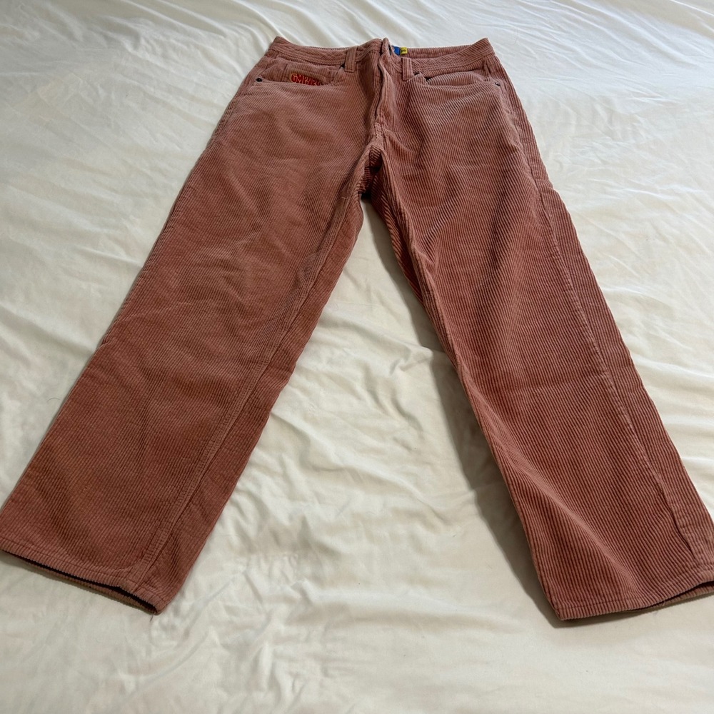 Empyre Mens‎ Corduroy Relaxed Straight Leg Skate Pants Pink Size 30